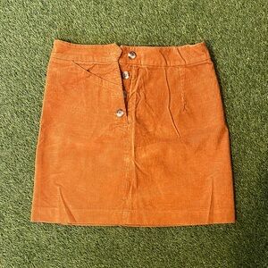 Jolie Jolie Petite Mendigote Paris Orange Corduroy Mini Skirt